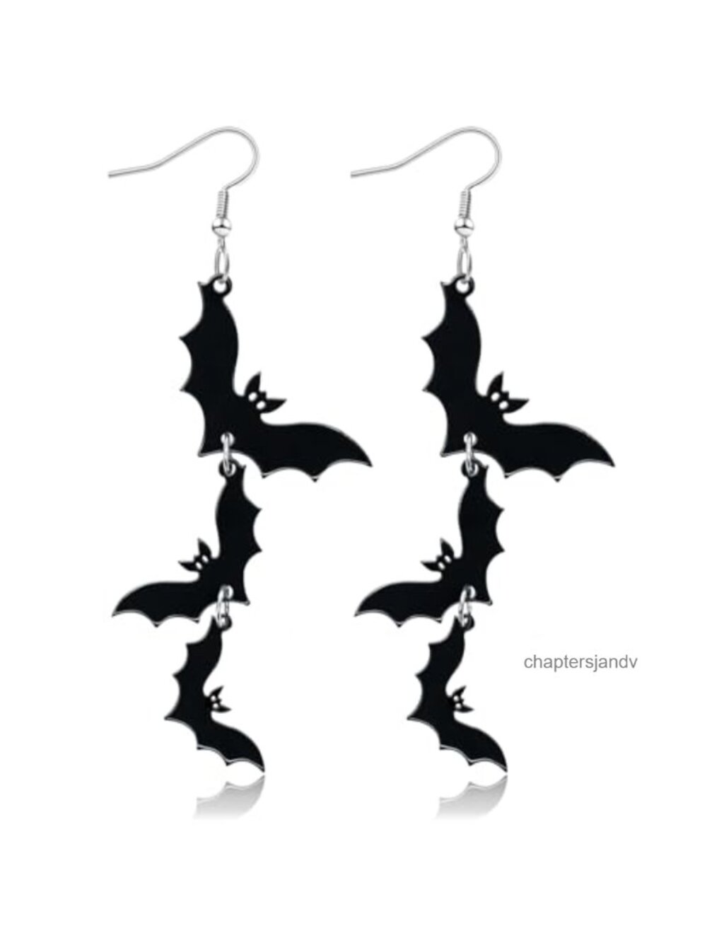 Acrylic Halloween Earrings Black Skull Bat Drop Dangle Earrings for Women Fun